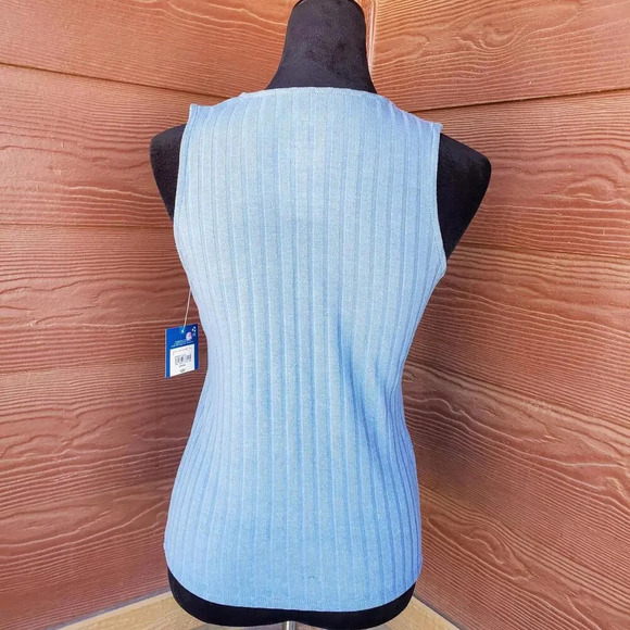 NWT Arizona Jean Co. Coronet Blue Ribbed Tank Top Size Large - Picture 11 of 14